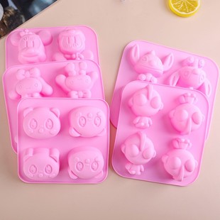 4 Consecutive Cartoon Silicone Molds, Cinnamon Dog Melody, Panda, Salted Egg, Superman, Bowl Cake, Handmade Soap, Plaster Model