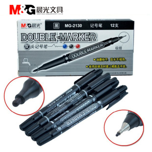 Wholesale Student 2130 Small Double-Headed Marker Pen Oil-Based Marker Pen Student Art Class Outlining Pen Cd Disc Pen