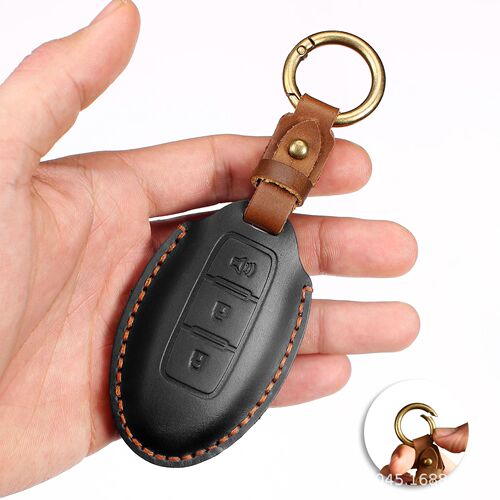 Cross-border hot-selling key case is suitable for Nissan Qixun Tiare Qida Xiyi Xiaoke Loulan genuine leather key bag shell 