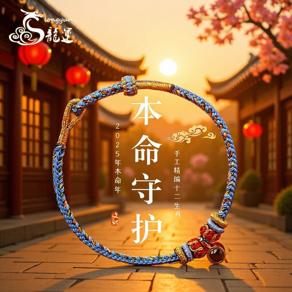 Eight Patron Saints Micro-Carved Projection Bracelet Hand-Woven Colorful Rope Twelve Zodiac Animal Year Red Rope Bracelet for Women