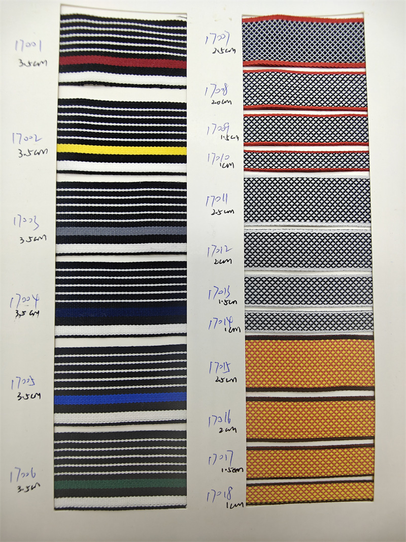100D banda de banda de poliéster densa tricolor banda de banda de banda de banda lateral ropa bolsa accesorios en stock al por mayor