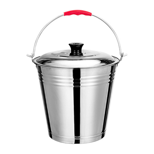 Stainless steel bucket ice cube bucket home bar KTV champagne beer red wine portable bucket commercial bucket with lid