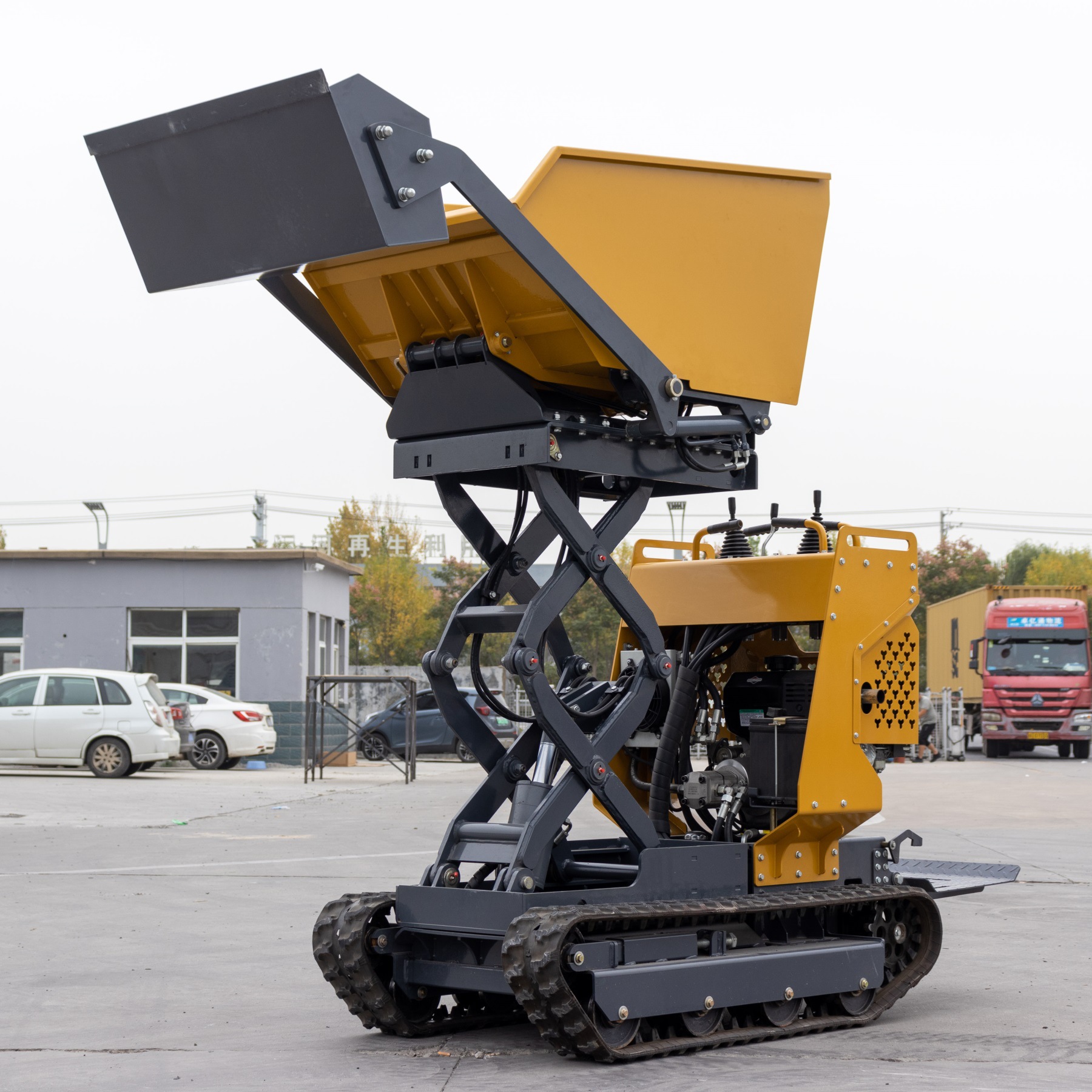 出口欧美500Y-5小型履带翻斗车 多功能升降式建筑工程翻斗运输车