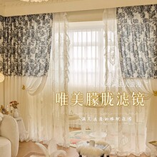 法式蕾丝纱帘高级感轻奢高档2024新款拼接窗帘客厅窗纱美式田园风
