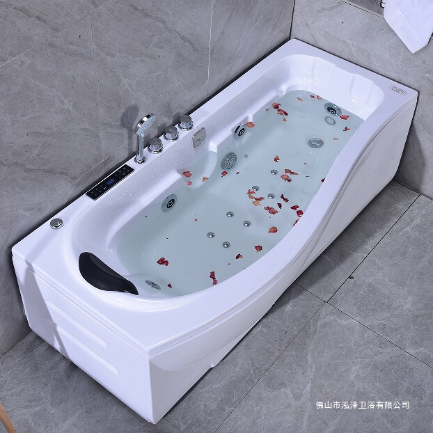 Acrylic Surfing Massage Small-Sized Bathtub for Home Use, Adult Bathroom Tub with Constant Temperature Heating 1.5m Bathtub