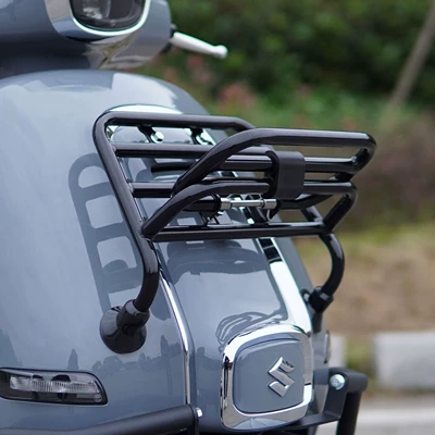 exhaust bar front shelf — Motorcycle bumper - bright-black-carbon-steel-front-shelf