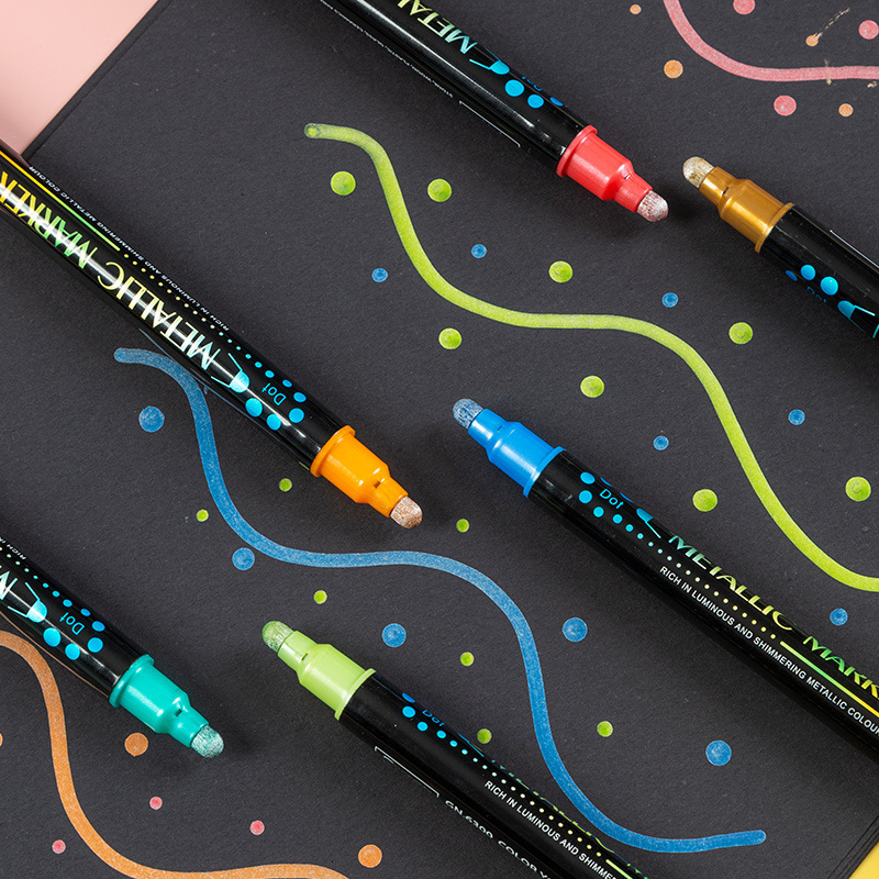 Guangna GN6300 marcador a base de agua de 36 colores de metal de doble cabeza pintado a mano de bricolaje pintura de graffiti marcado pluma