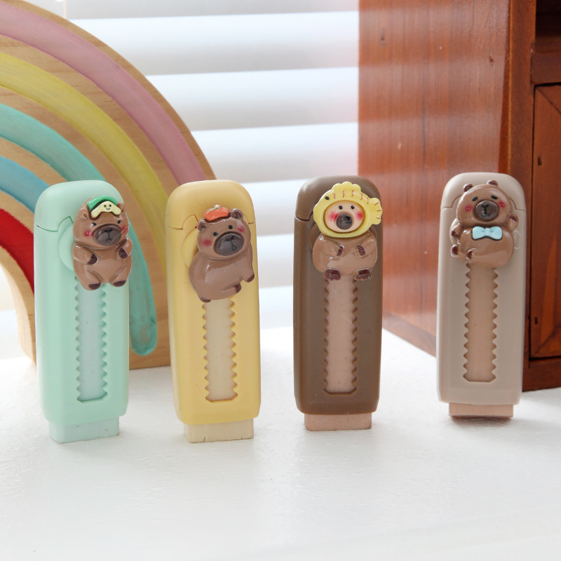 Capibara Land Pull Rubber Creatividad Estudiante Examen de Dibujo Limpieza Limpieza Eraser