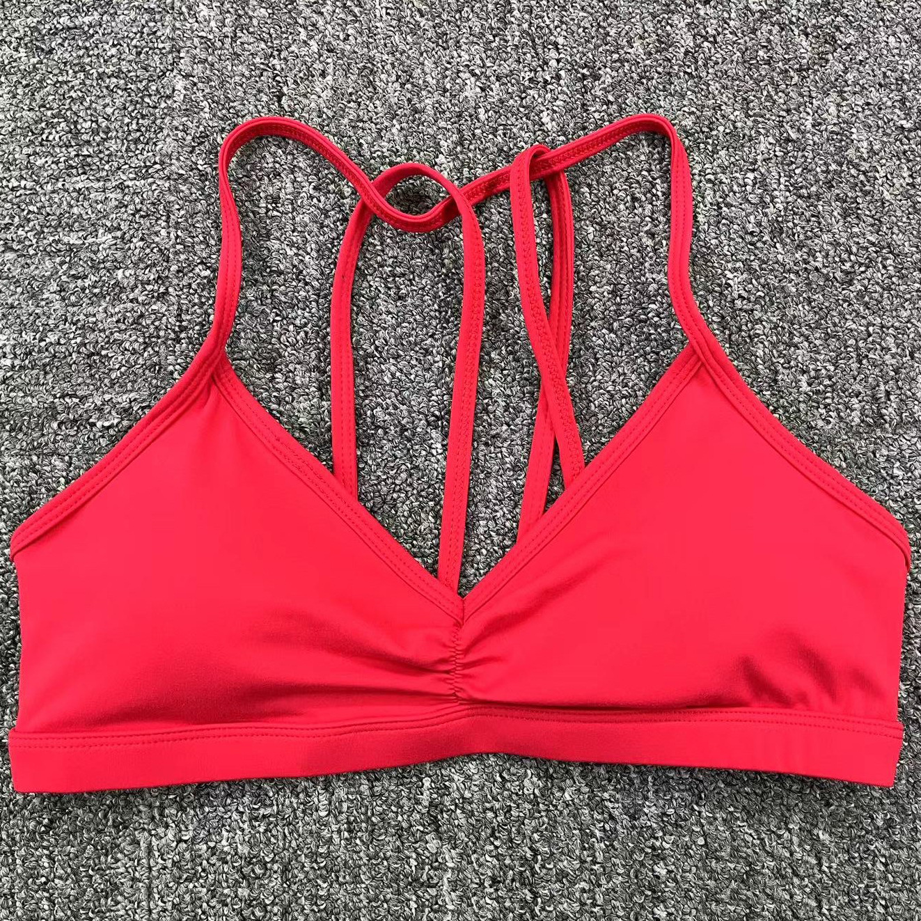 Sports Solid Color Active Tops Nylon Halter Crisscross Tank Activewear display picture 24