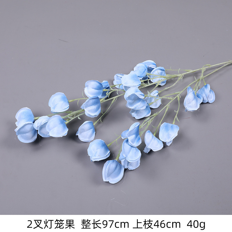 蓝色仿真花高级感逼真假花仿真玫瑰花婚庆婚礼装饰插花花束热销批|undefined