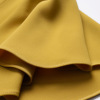 Zhili yellow dress V-neck lotus leaf sleeve Nail Drill waist slim 2021 summer new mid long hip skirt