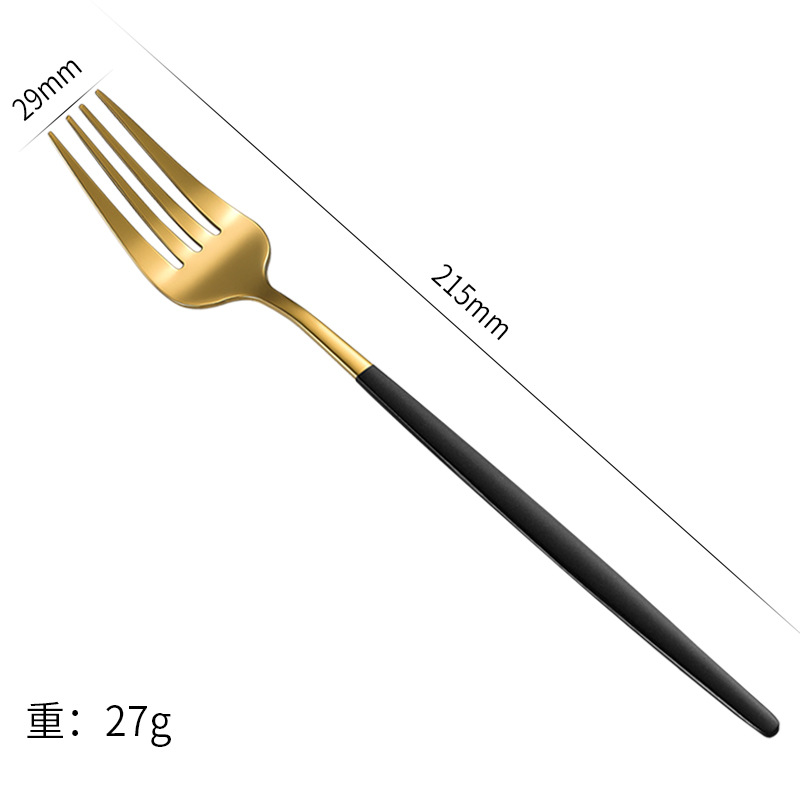 Large fork black gold