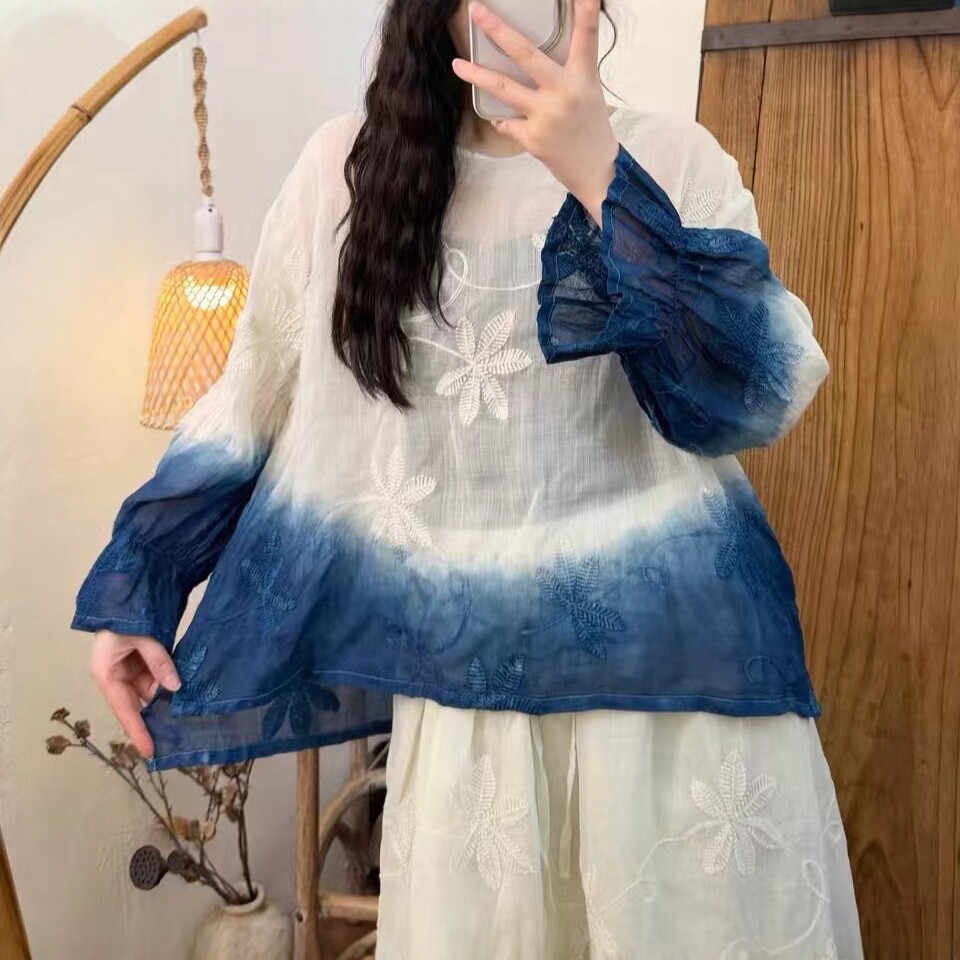 2026 yoz yangi model san'at retro tie-dye shuso to'plami ayol