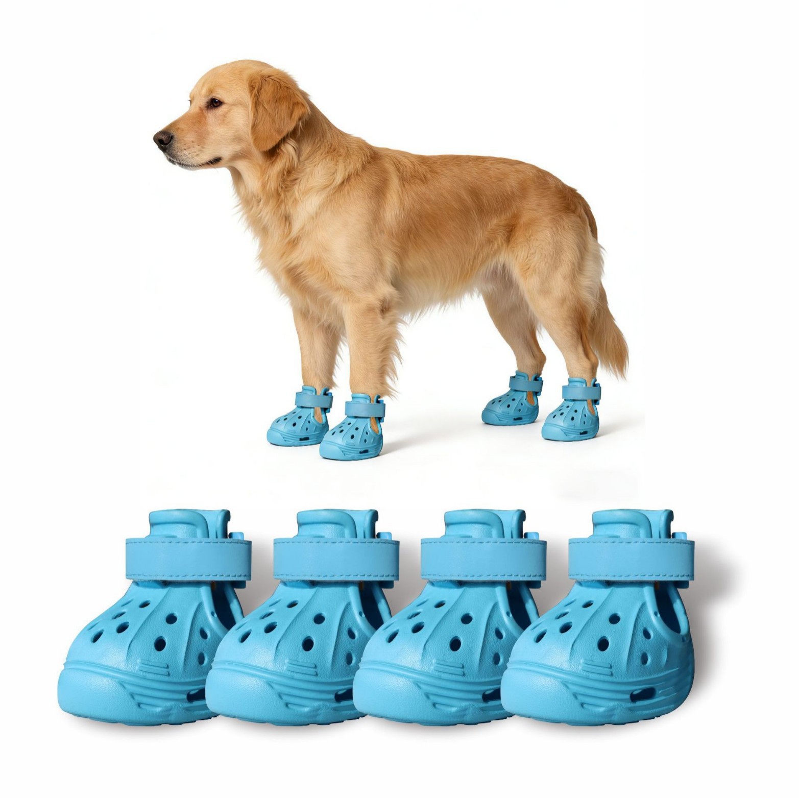 Nuevos zapatos transfronterizos de verano al aire libre para mascotas respirables, zapatos antideslizantes, zapatos ligeros para perros y perros