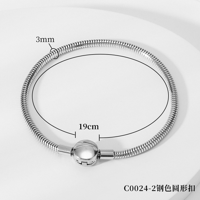 C0024-2 스틸 컬러 라운드 버클