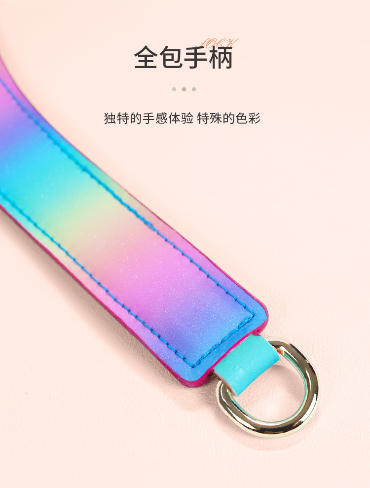 SM-Style Collar and Lead Set in Colorful Leather and Metal for Adult Couples — detail image 28
