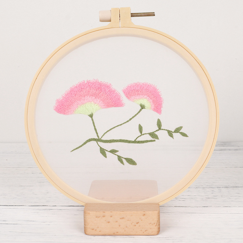 Ginkgo hoja de arce transparente hilo bordado material paquete DIY hecho a mano auto-bordado pintado traje de costura