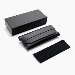 A set of 3-piece sunglasses case with a pouch for storage, durable and universal for prescription and non-prescription glasses.
