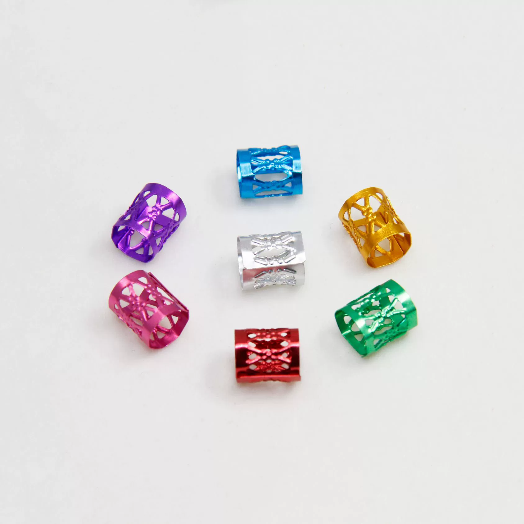 Металлические кольца для волос Amazon, гальванизированные, плетеные, для самостоятельного изготовления украшений, аксессуары для волос, разноцветные, полые, для париков, трансграничная торговля