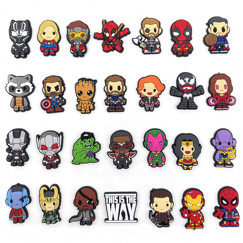 [Marvel Series] Superhero Crocs Shoes Flower Shoe Buckle PVC Wholesale DIY Shoes Accessories Set