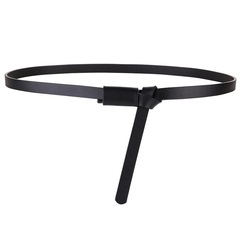 頭層牛皮打結細腰帶女士百搭裝飾皮帶女款配連衣裙大衣真皮小腰帶