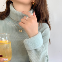 加绒加厚高领毛衣女2025秋冬季新款堆堆领针织打底衫内搭保暖上衣