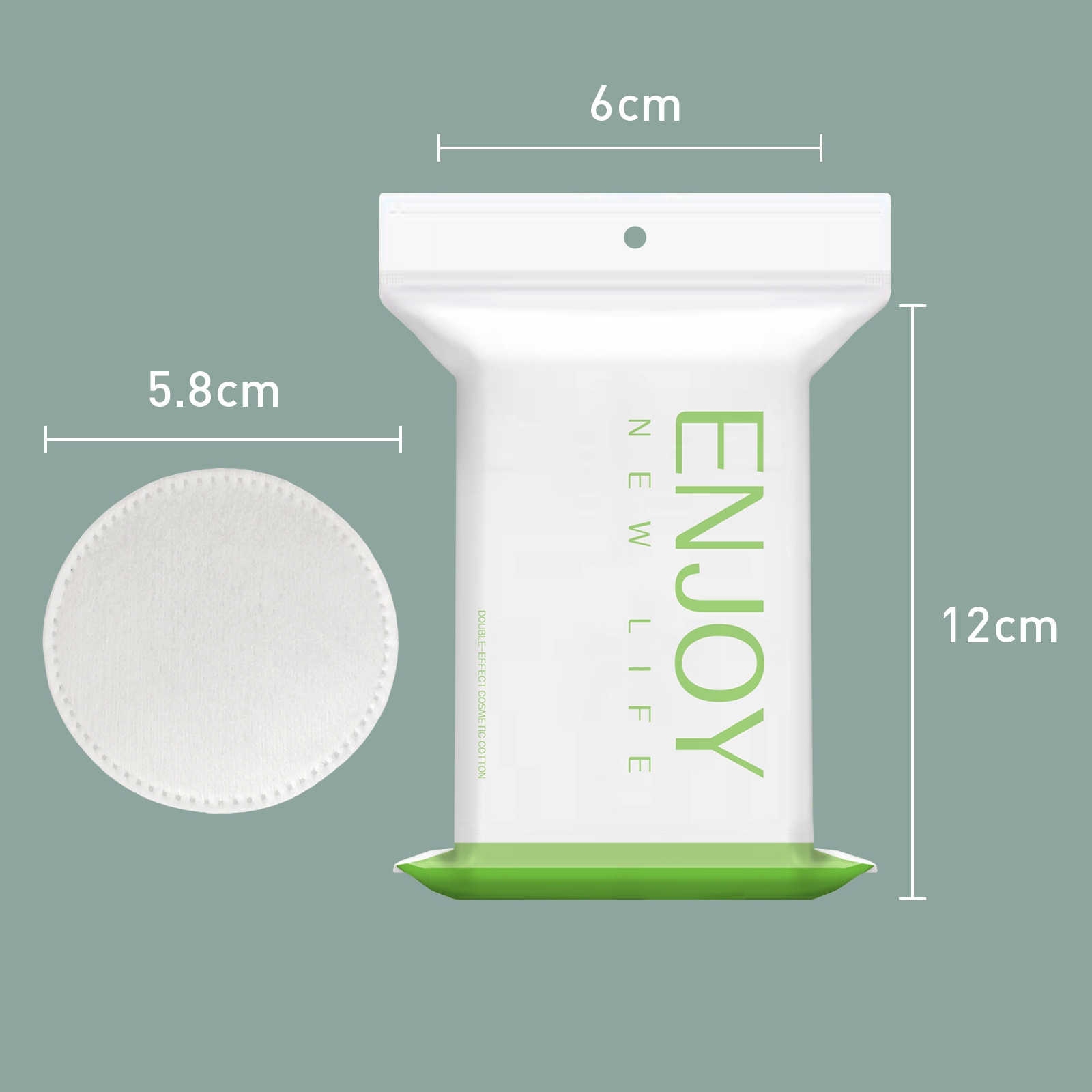 Algodón redondo desechable doble cara engrosamiento facial limpieza redonda desmaquillante hoja de algodón grueso acolchado de tres capas 50 piezas