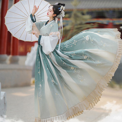 Adult female hanfu 2022 new Chinese wind system of the jin waist pay led to improve daily can wear hanfu dust full set