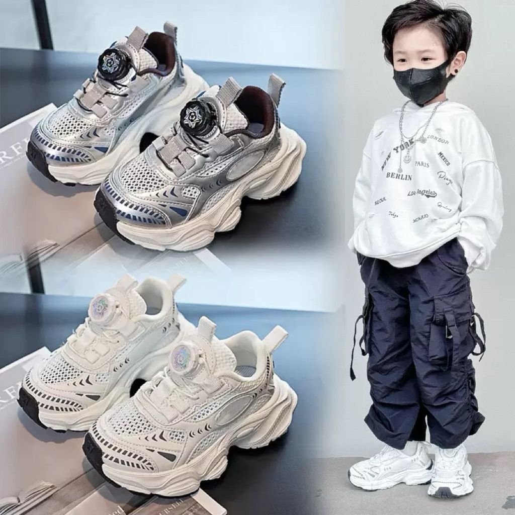 Zapatillas deportivas para niñas, modelo nuevo de verano 2026, zapatillas transpirables de malla única para niños, zapatillas de papá para niños, zapatillas de running de malla para niños image 1