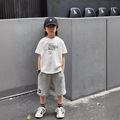 24夏款 日系潮牌男童中大童T-shirt 简约线条涂鸦印花儿童T恤S591