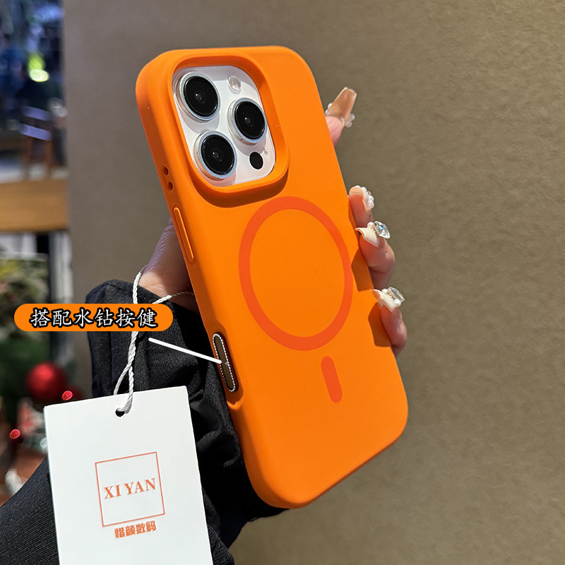iphone16promax 携帯電話ケース液体レンズ保護 Apple 15Pro 強力な磁気携帯電話ケース ins スタイルソリッドカラー 14PM 落下防止保護ケースハイエンド 13Pro カップルケースに適しています|undefined