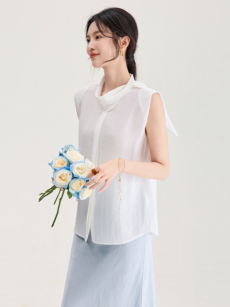 Áo thun nữ không đối xứng tay lỡ cổ trễ vai phong cách thiết kế — màu trắng