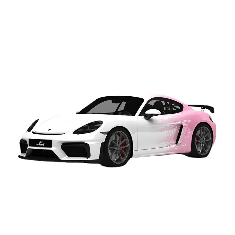Carlake gradiente pintura serie coche color cambio película Blanco y Negro gradiente pintado coche cuerpo pegatinas doble color juego completo coche color cambio