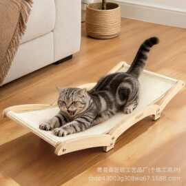 实木剑麻耐抓猫抓板不掉屑逗猫玩具立式抓板四季猫窝猫咪躺椅