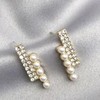 Silver needle, universal earrings from pearl, silver 925 sample, Korean style, french style, flowered, wholesale