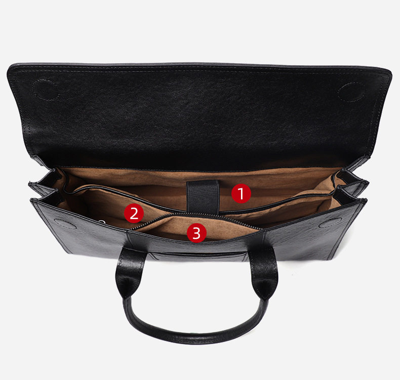 Túi xách tay nam da bò lớp đầu vân vân tay, túi công sở đựng laptop 15 inch 39×9×29 cm — Lớp lót nỉ flannel cao cấp thuộc da thực vật, Lớp lót flannel cao cấp chi tiết 31