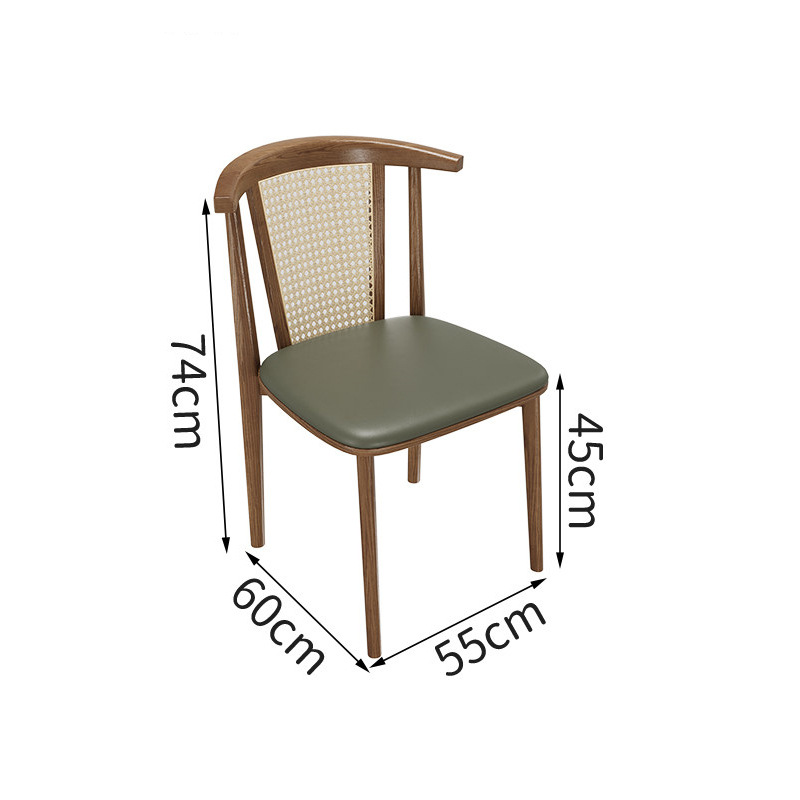 Sillas de comedor de diseño personalizadas para hoteles de alta gama, sillas de ratán de madera maciza, sillas de ocio, venta al por mayor comercial.