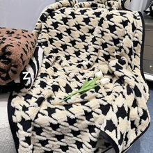 千鸟格夏季休闲家居双层沙发午睡盖毯柔软亲肤办公室毛毯行车毛毯