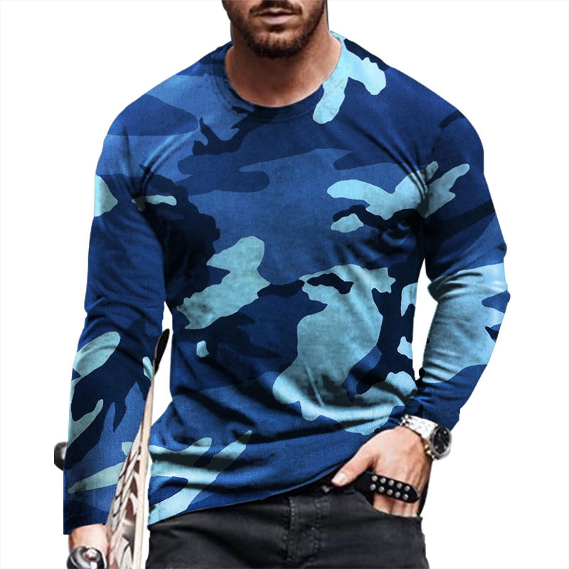 Men's T-shirt Long Sleeve T-shirts Printing Casual Camouflage display picture 5