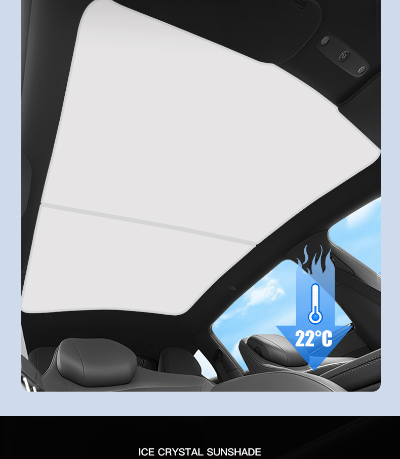 Suitable for 6-Seater Tesla Model Yl Sunroof Sunshade, Roof Sunroof Heat Insulation and Sun Protection Curtain Wholesale