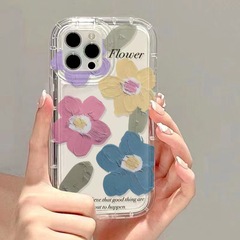 清新油畫花朵適用iPhone15手機殼13pro小眾x蘋果12全包11/13簡約1