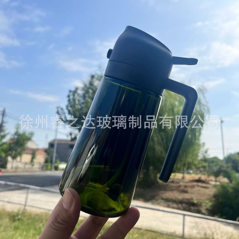 新款喷倒两用油壶开合喷油壶不挂油家用装橄榄油遮光玻璃油瓶雾化|undefined