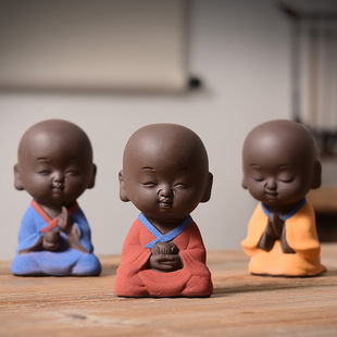 Creative Tea Pet Ornaments Purple Sand Boutique Can Raise Zen Little Monk Kung Fu Tea Table Tea Table Tea Ceremony Decorations