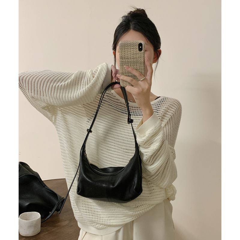 2026 New Delicate Lambskin Dumpling Bag for Women, Crossbody Niche Genuine Leather Shoulder Underarm Bag, High-End Soft Leather Women's Bag