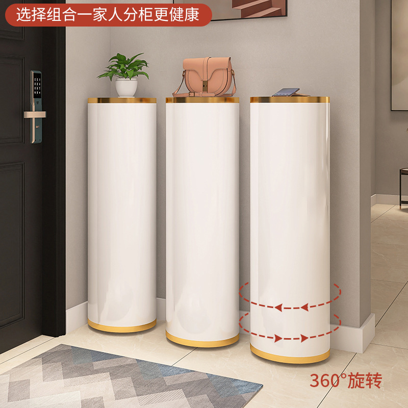 旋转鞋柜家用门口新款爆款入户玄关进门钢制圆形多层消毒鞋架批发