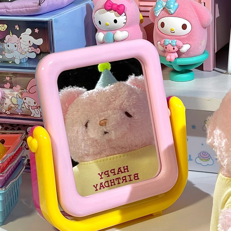 Little Red Book Macaron Color Matching Double-Sided Mirror Ins Korean Cute Candy Color Dormitory Room Desktop Mirror