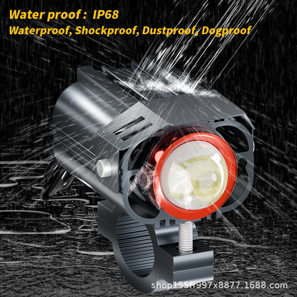 Transfronterizos motociclista blanco amarillo doble luz baja gran cara gato exterior faro de vehículo eléctrico reforma del faro