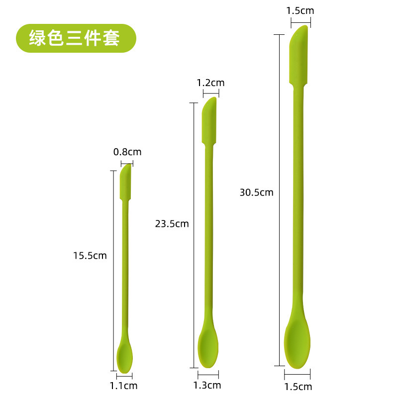 爆款食品级硅胶迷你硅胶刮刀果酱刮勺粉底液化妆品瓶刮刀三件套装|undefined