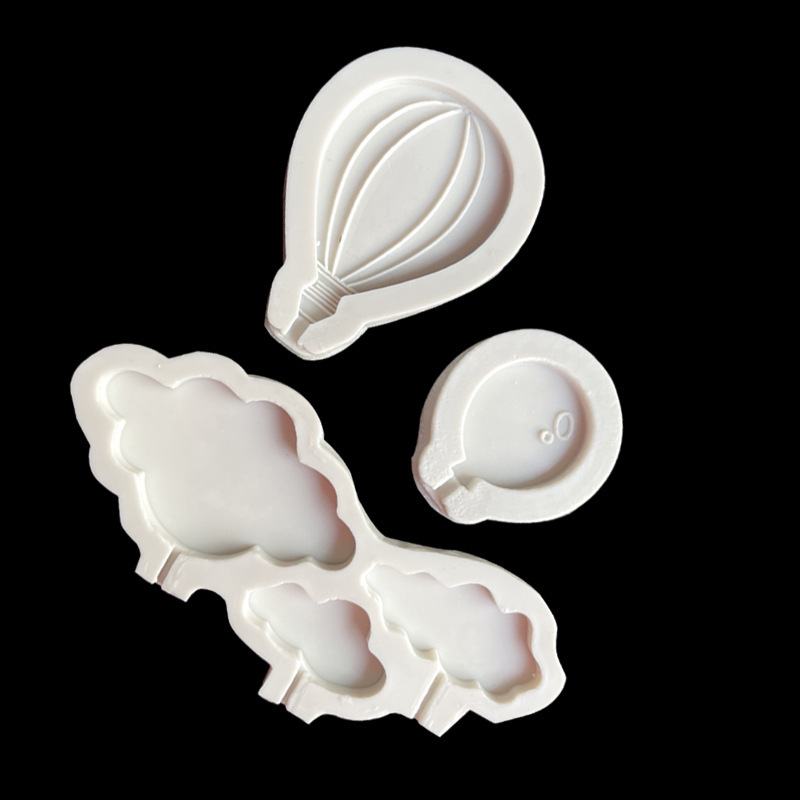 Nube globo de aire caliente Tarjeta de inserción molde de silicona decoración para hornear creativa Fondant molde de chocolate en stock al por mayor