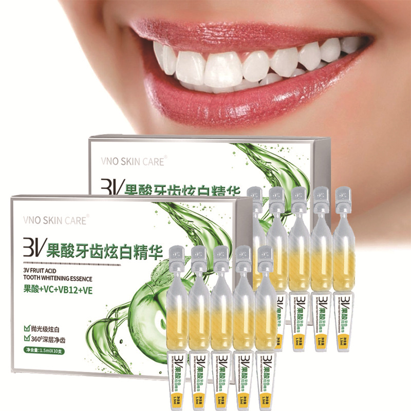 Cross-border 3V fruit acid teeth whitening essence second-disposable toothpaste oral cleaning disposable toothpaste wholesale